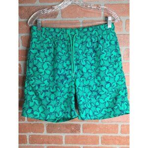 Brooks Brothers 346 Men Mesh Lined Starfish Swim Trunks Shorts Green Blue Small